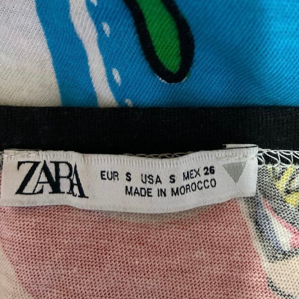 Zara Multicolor Diversity Artwork Women Graphic Short Sleeve T-Shirt Top Size S - Picture 4 of 5